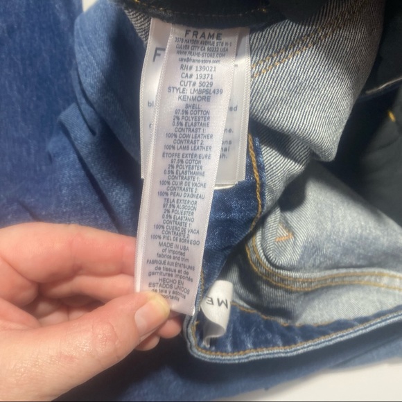 Frame Le Mini Boot Leather Patchwork Snake Print Mid Rise Jeans NWT Size 30 - Picture 14 of 16